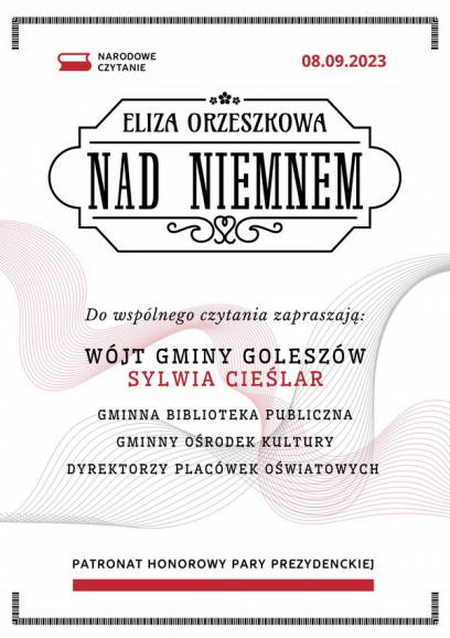 Narodowe Czytanie - Eliza Orzeszkowa "Nad Niemnem"